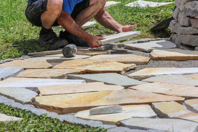 Local Flagstone Patio Installation pros at work